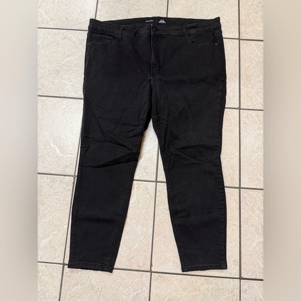 Old Navy Rockstar Women’s Plus Size 24 Black Super Skinny Jeans